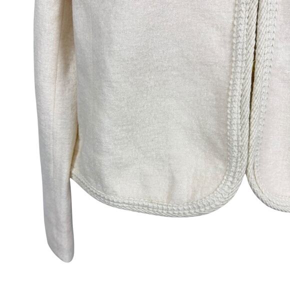 Talbots Ivory Womens Boiled Wool Blend Suit Jacket Blazer Career Classic sz 10 - Picture 5 of 16